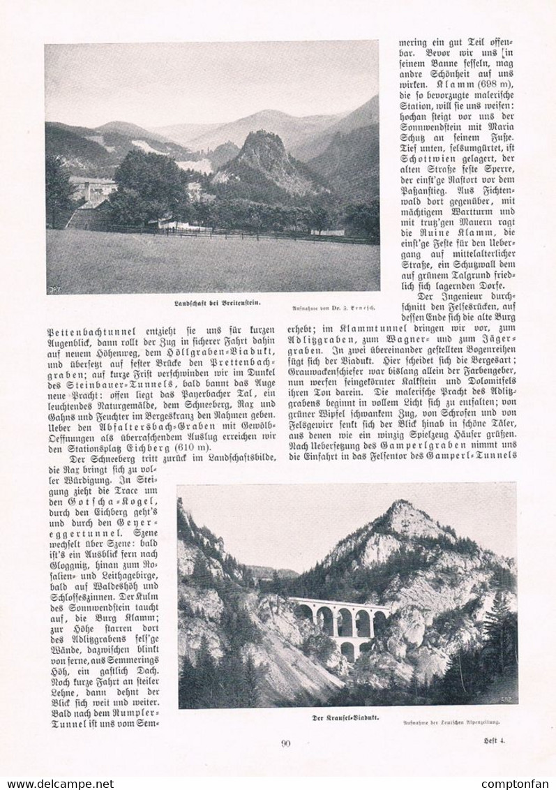 A102 1335 Semmering Semmeringbahn Südbahn Artikel / Bilder 1904 !! - Otros & Sin Clasificación