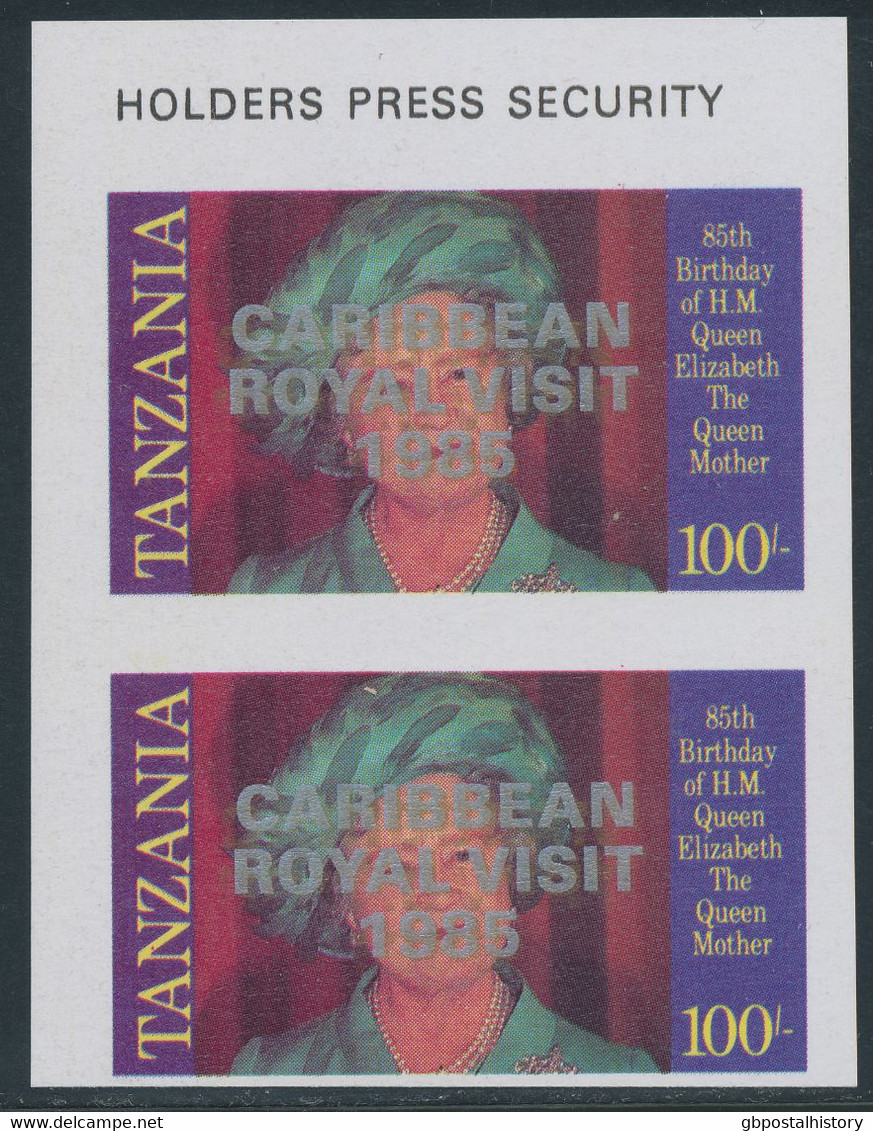 TANZANIA 1986, 10th Visit Of Queen Elizabeth II To The Caribbean (1985), MiNr. 264/7 With Silver Overprint "CARIBBEAN / - Tanzanie (1964-...)