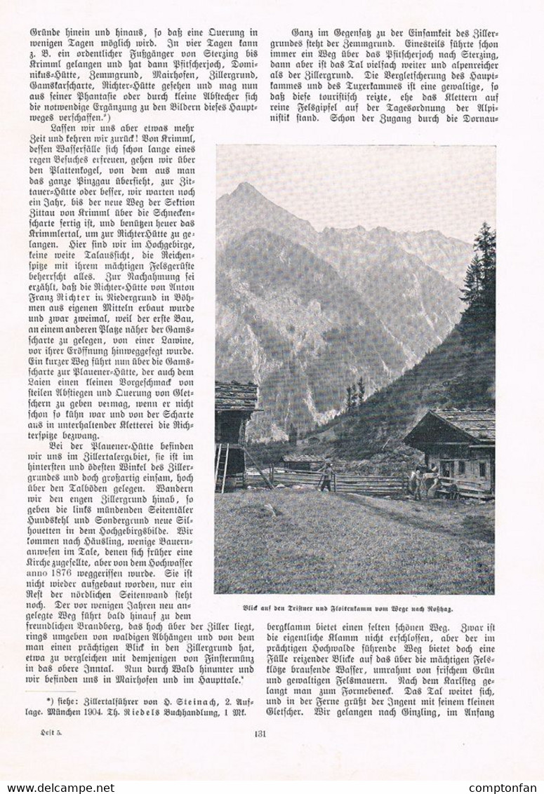 A102 1337 Zillertal Mayrhofen Tirol Brandberg Roßhag Artikel / Bilder 1904 !! - Autres & Non Classés