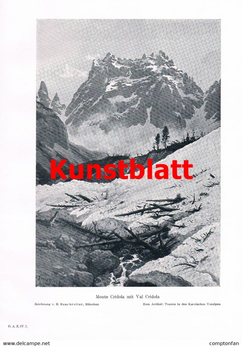 A102 1340 Karnische Alpen Monte Cridola Monfalcone Artikel / Bilder 1904 !! - Autres & Non Classés