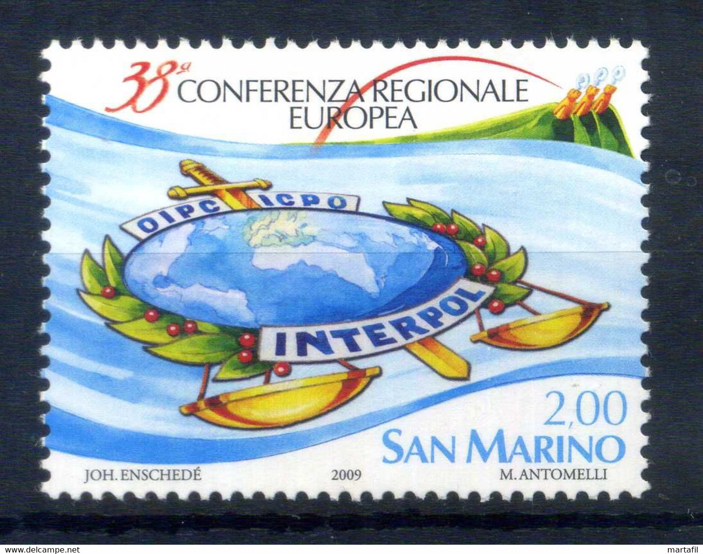 2009 SAN MARINO SET MNH ** 2233 38° Conferenza Regionale Europea ICPO Interpol - Neufs