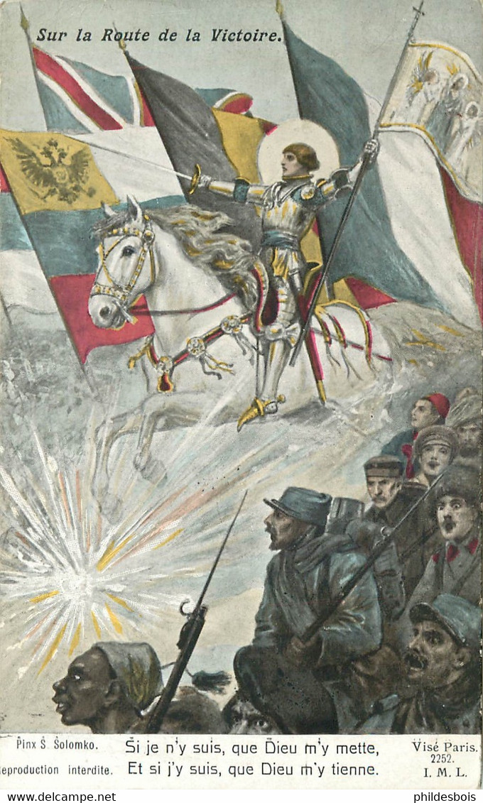 SOLOMKO Illustrateur (édit Lapina ) " Sur La Route De La Victoire " Jeanne D'Arc  Croix Rouge Française - Rode Kruis