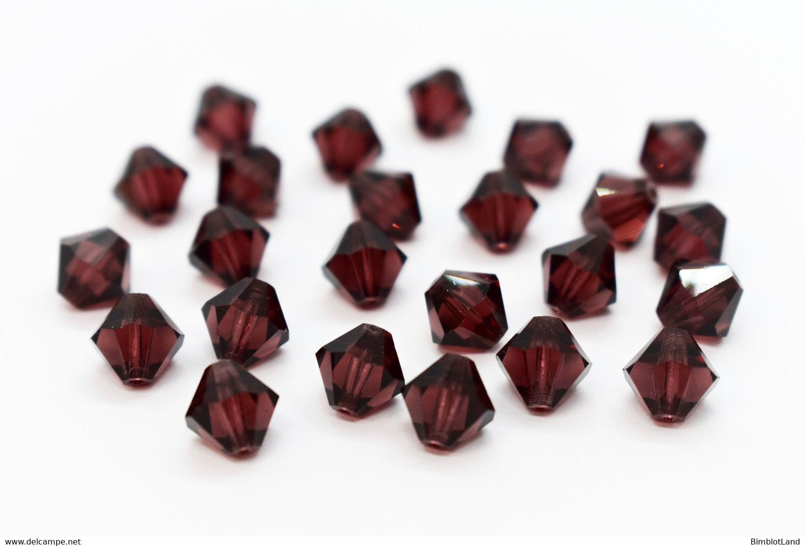 Lot 20 Perles Cristal Autrichien Swarovski Toupie Bicone Burgundy Diamètre 4 Mm Perle - Perlas