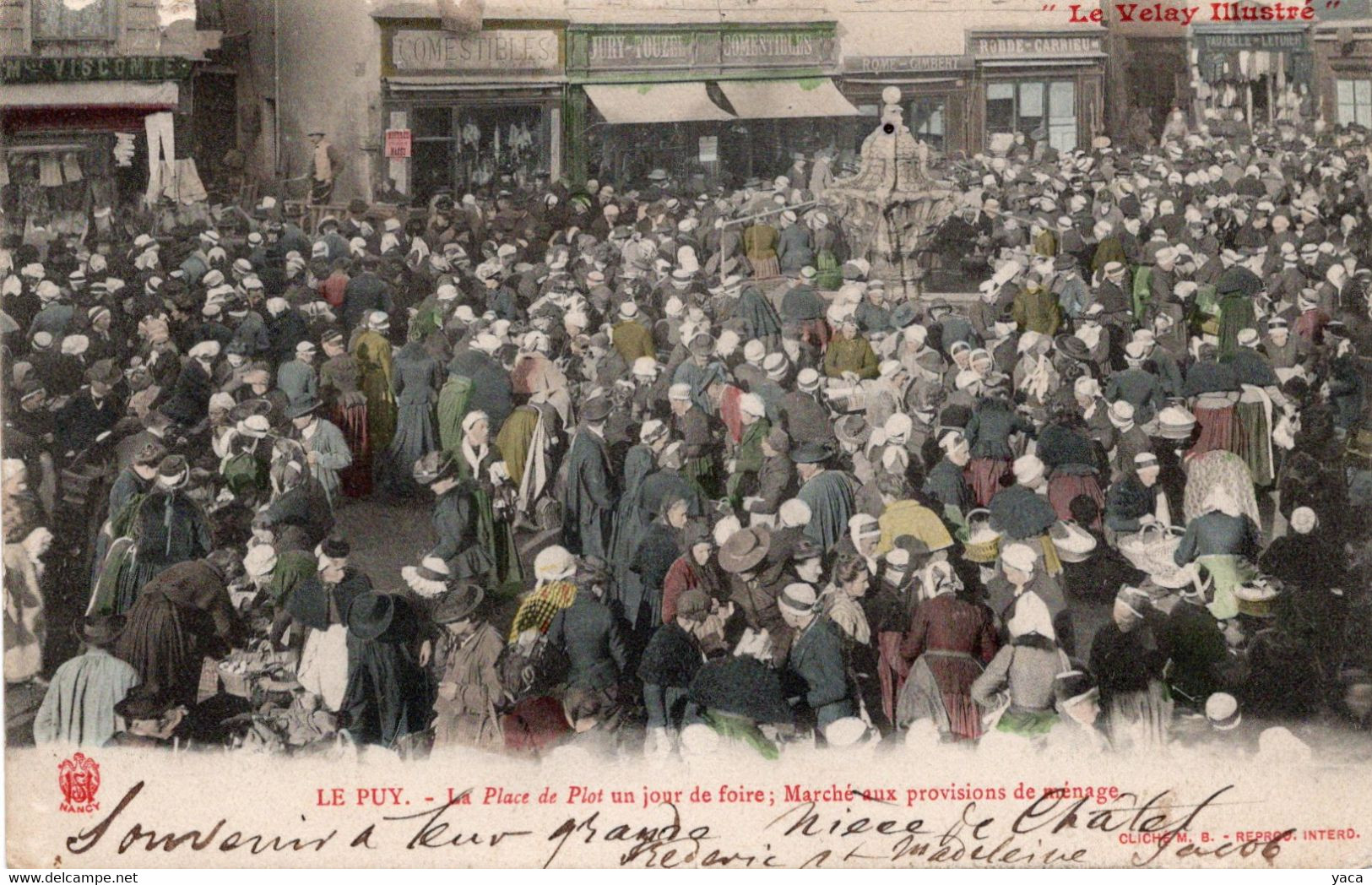 Le Puy Place De Plot Un Jour De Foire Marché Aux Provisions De Ménage COMMERCE Commestibles - Fiere