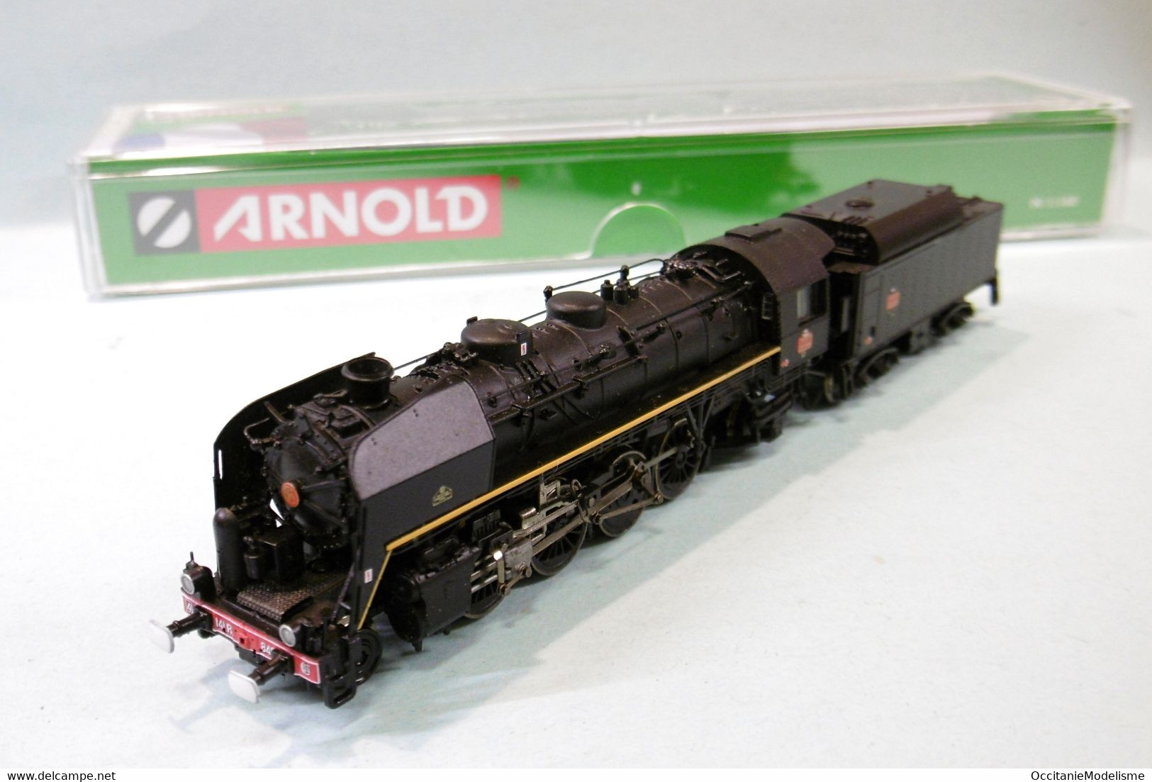 Arnold - Locomotive Vapeur 141 R 840 Fuel Noir SNCF DCC Sound Réf. HN2484S Neuf NBO N 1/160 - Locomotive