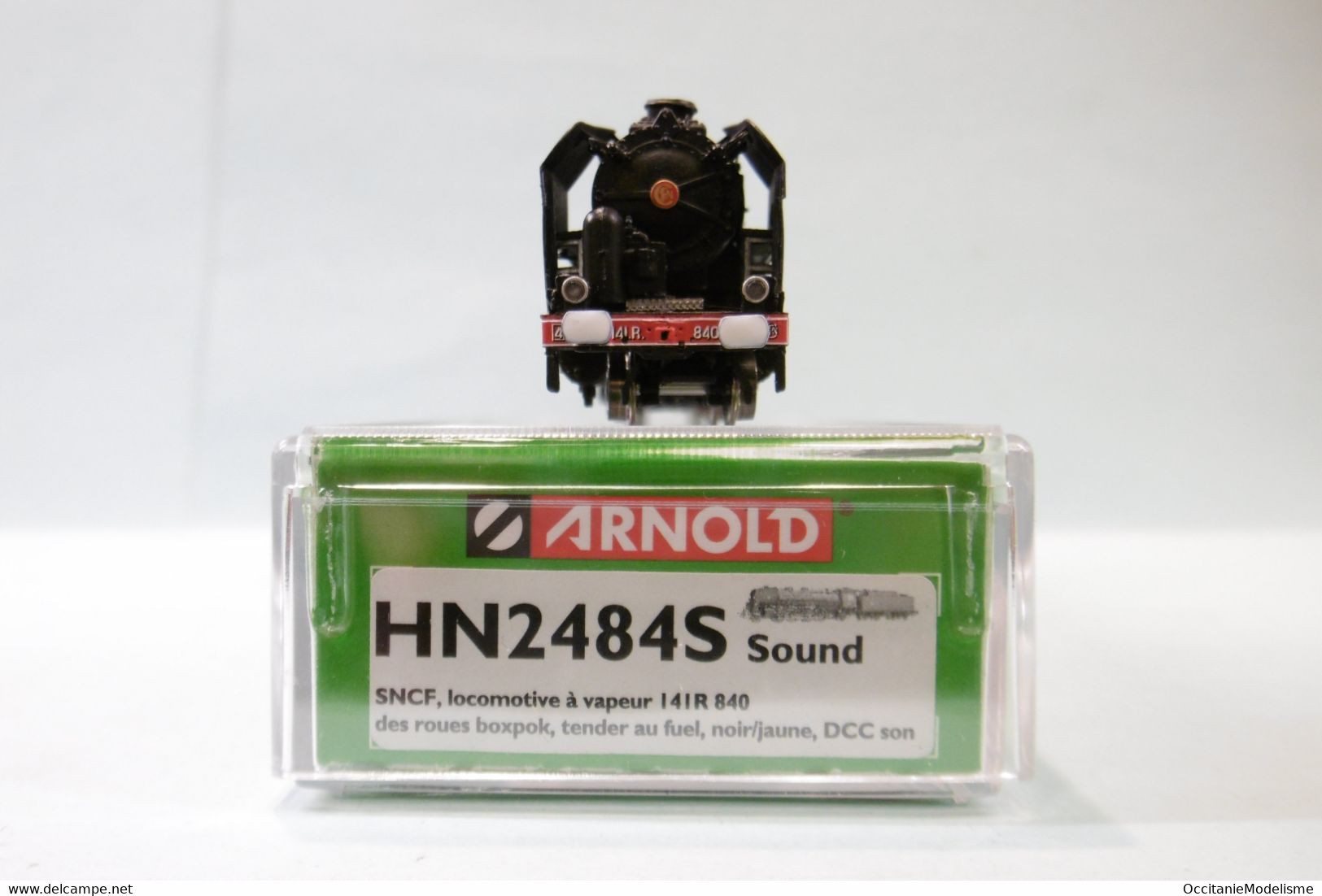 Arnold - Locomotive vapeur 141 R 840 Fuel noir SNCF DCC Sound réf. HN2484S Neuf NBO N 1/160