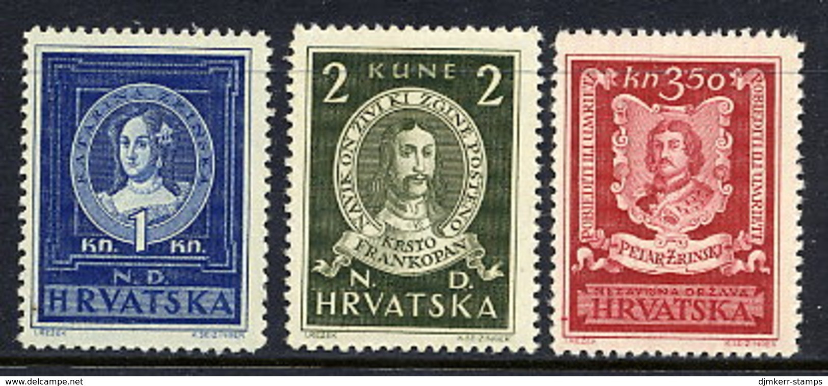 CROATIA 1943 Famous Croats  MNH / **.  Michel 103-05 - Croatia