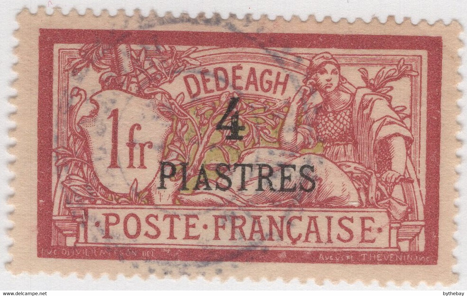 French Offices Dedeagh 1902-03 Used Sc 17 4 Pi On 1fr Liberty And Peace - Gebruikt