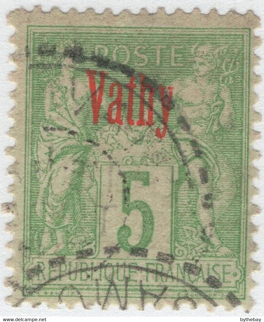 French Offices Vathy 1894-1900 Used Sc 2a 5c Peace And Commerce Type II - Gebraucht