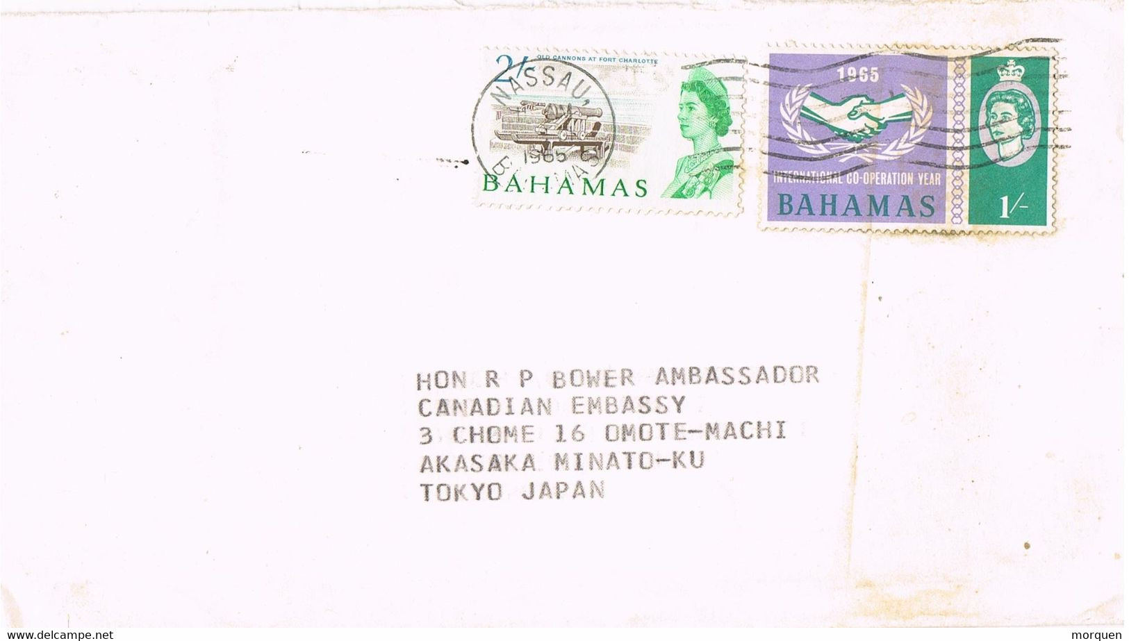47795. Carta Aerea NASSAU (Bahamas) 1965 To Tokyo, Japon - 1963-1973 Autonomie Interne