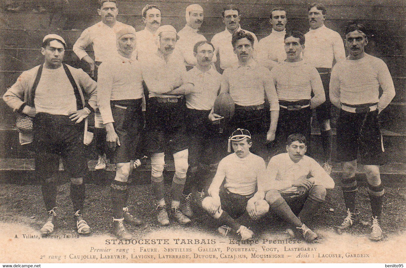 CPA De Léquipe 1ère De RUGBY De TARBES En 1914 (RARE!!). - Tarbes