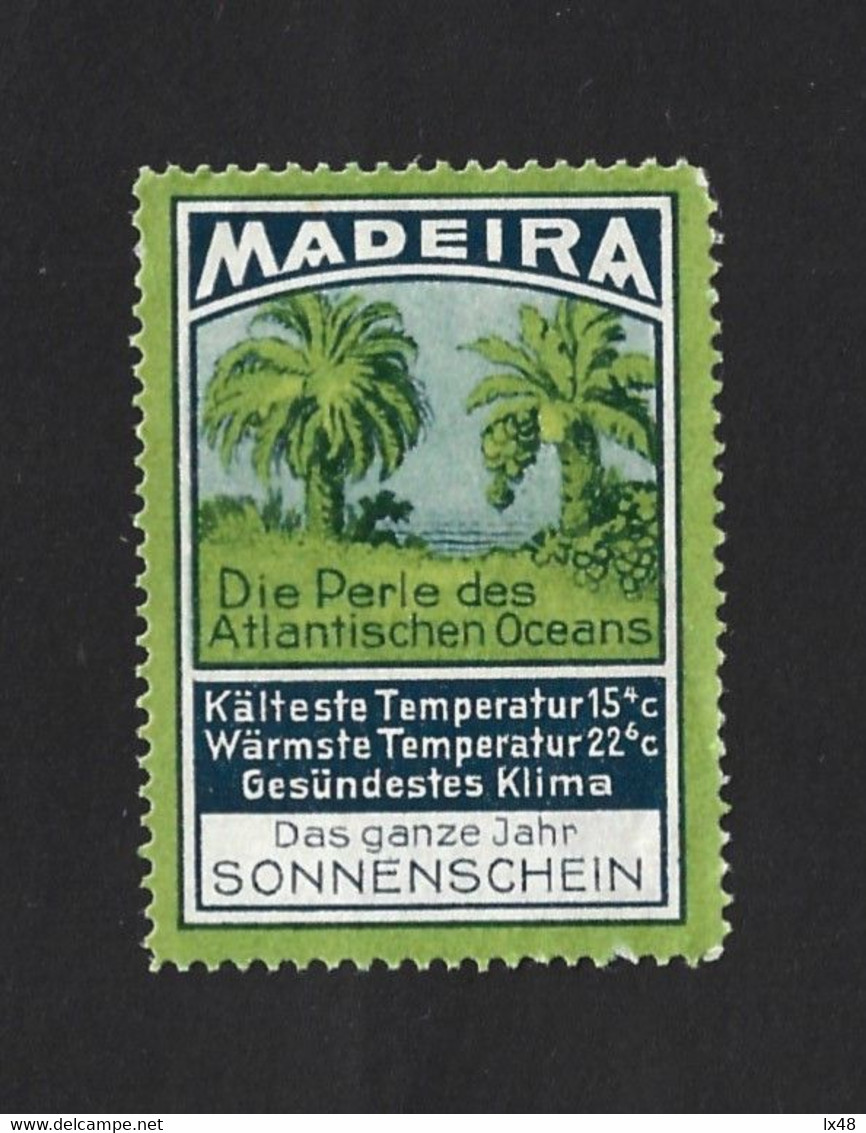 Rare Vignette From Madeira Island. Banana Trees On The Island Of Madeira. Pearl Wood From The Atlantic Ocean. Climate. B - Local Post Stamps