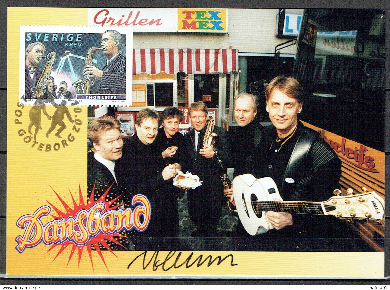 Martin Mörck. Sweden 1999. Dance Bands. Michel  2146 Maxi Card. Signed. - Cartes-maximum (CM)