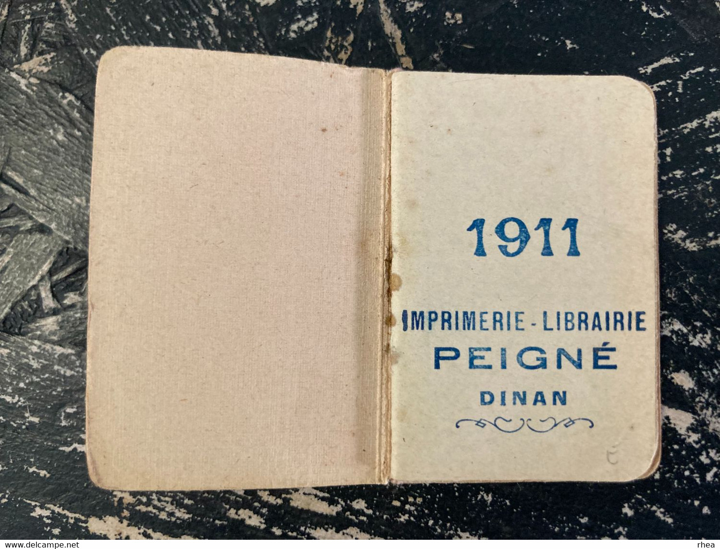 CALENDRIERS - Petit Calendrier 1911 - Pub Imprimerie Librairie Peigné à Dinan - Tamaño Pequeño : 1901-20