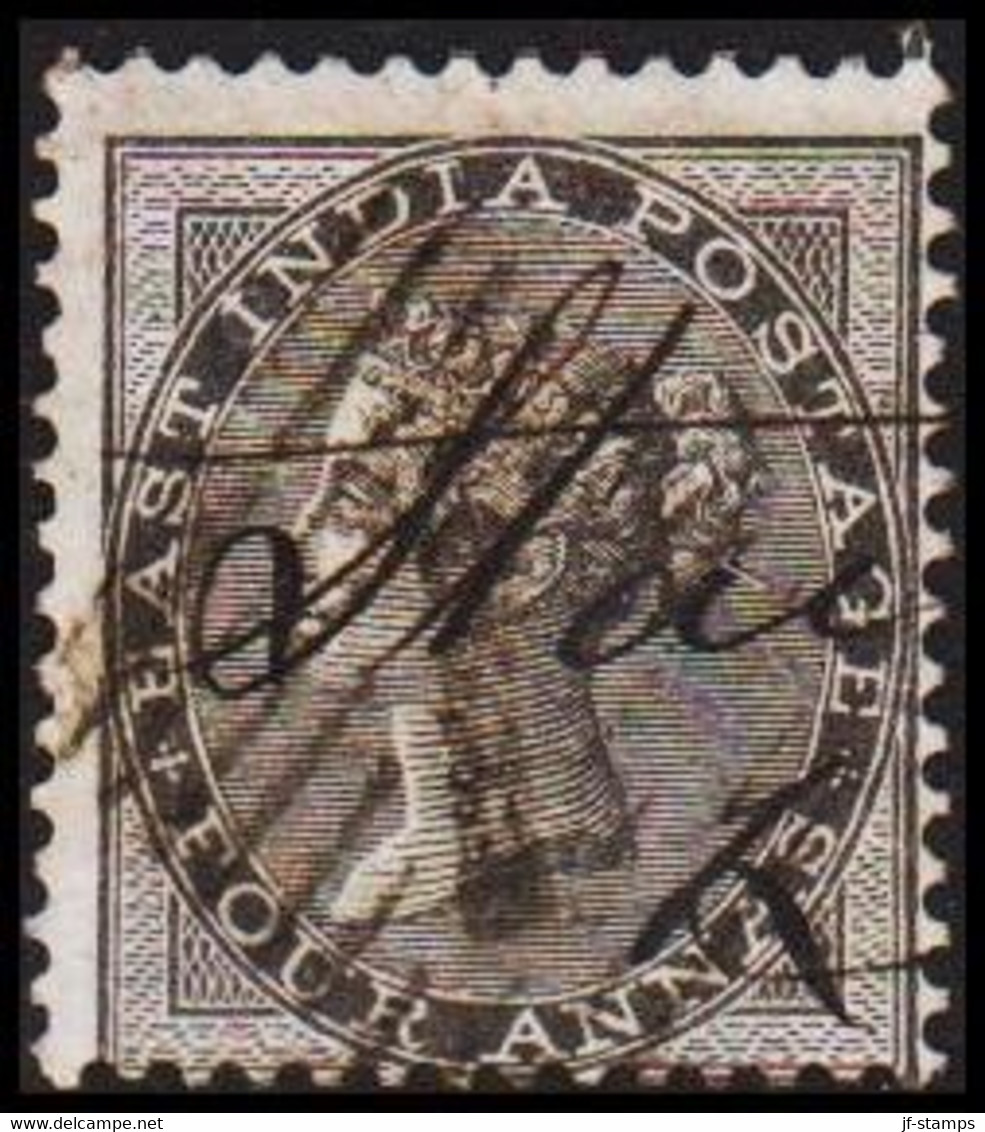 1856-1858. INDIA. Victoria. FOUR ANNAS.  - JF519312 - 1858-79 Compagnie Des Indes & Gouvernement De La Reine
