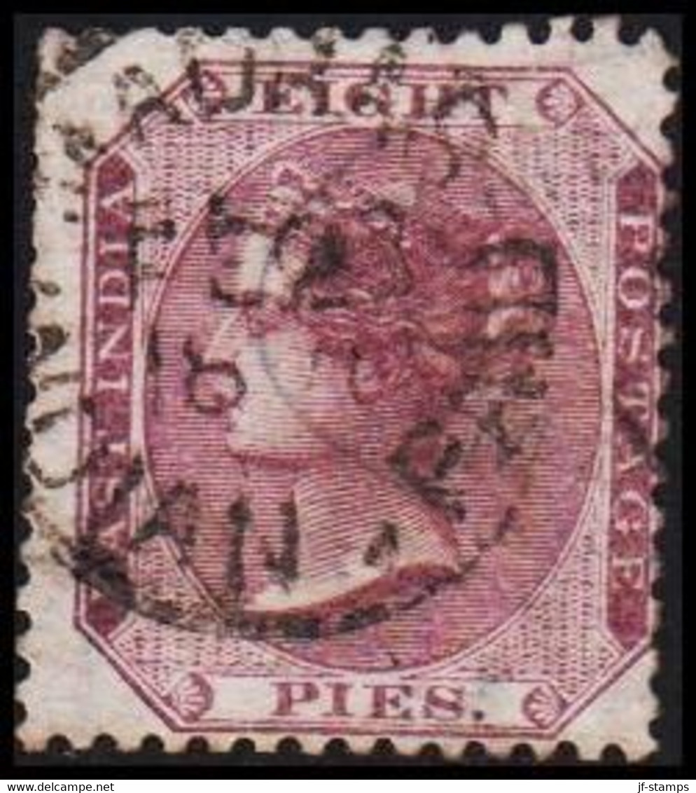 1865-1873. INDIA. Victoria. EIGHT PIES.  With Watermark Elephanthead. - JF521589 - 1858-79 Kronenkolonie