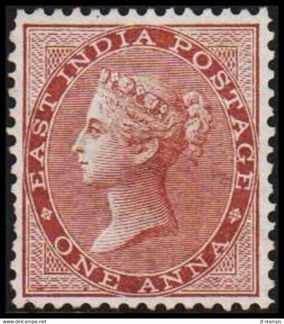 1865-1873. INDIA. Victoria. ONE ANNA. With Watermark Elephanthead. No Gum. - JF521590 - 1858-79 Compagnie Des Indes & Gouvernement De La Reine