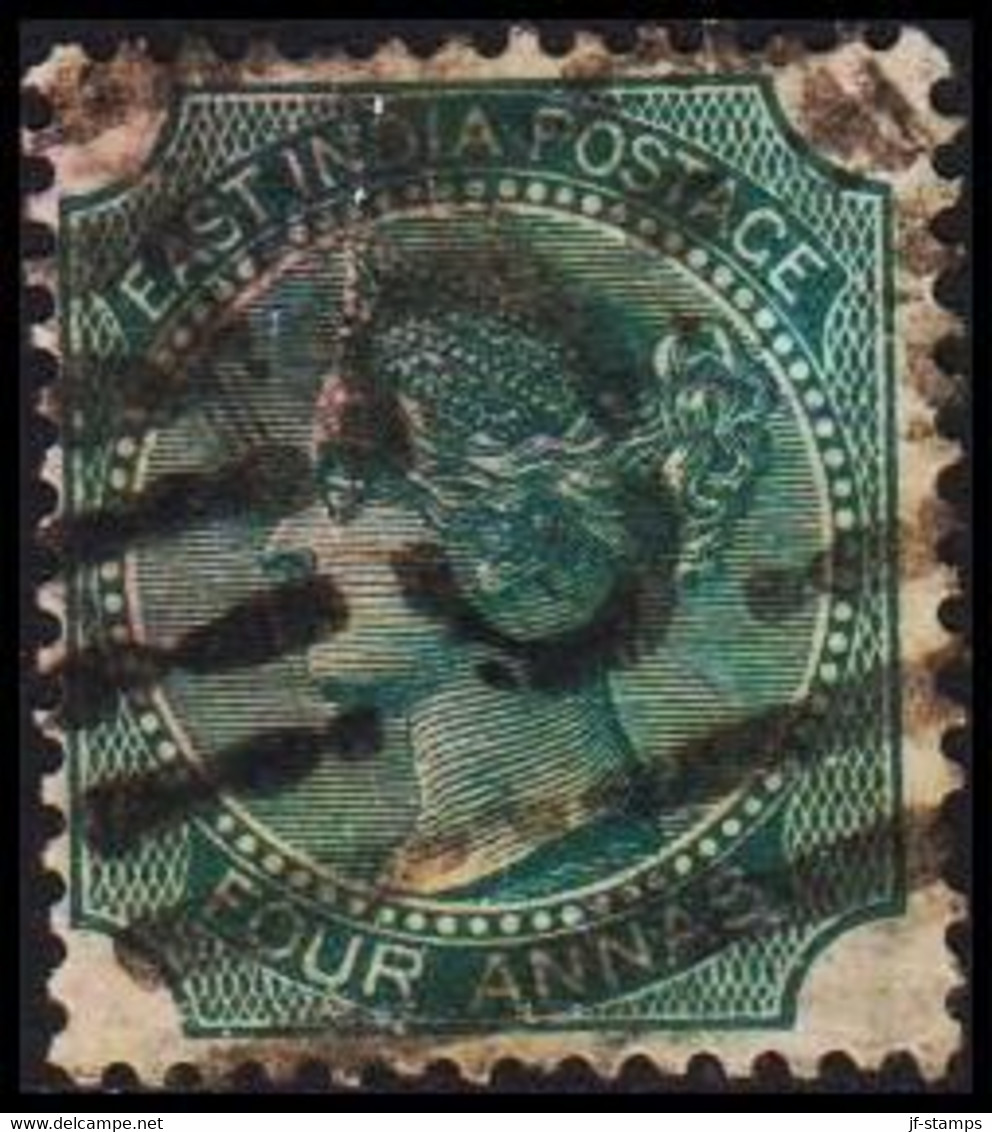 1866. INDIA. Victoria. FOUR ANNAS.  - JF521600 - 1858-79 Kronenkolonie