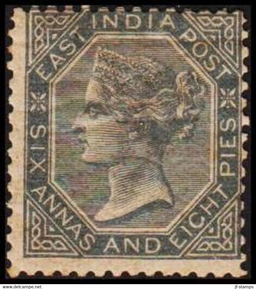 1866. INDIA. Victoria. SIX ANNAS EIGHT PIES. Hinged.  - JF521602 - 1858-79 Compagnie Des Indes & Gouvernement De La Reine