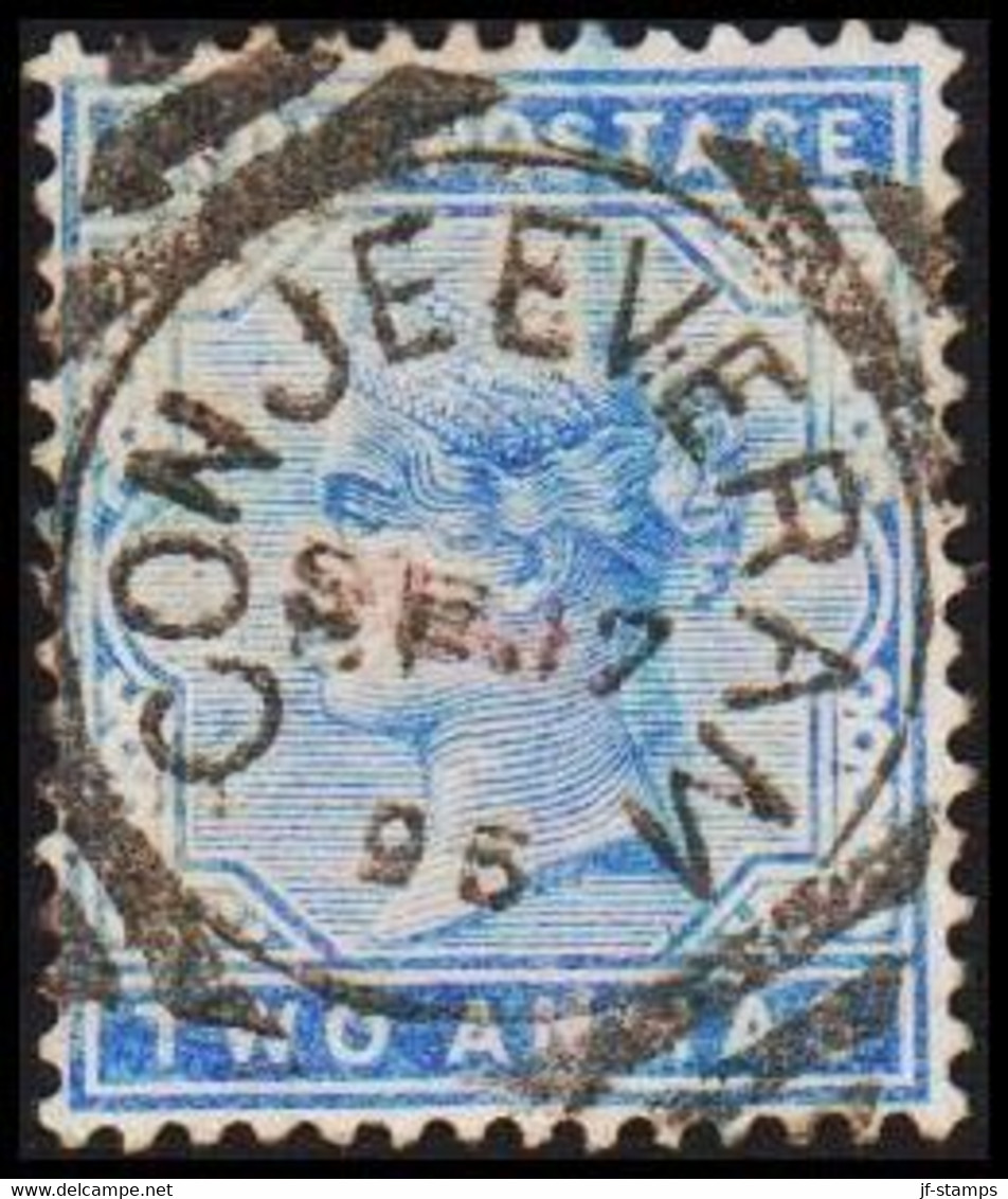 1882-1886. INDIA. Victoria. TWO ANNAS. Beautiful Cancelled CONJEEVERAM SE 17 96. - JF521616 - 1858-79 Crown Colony