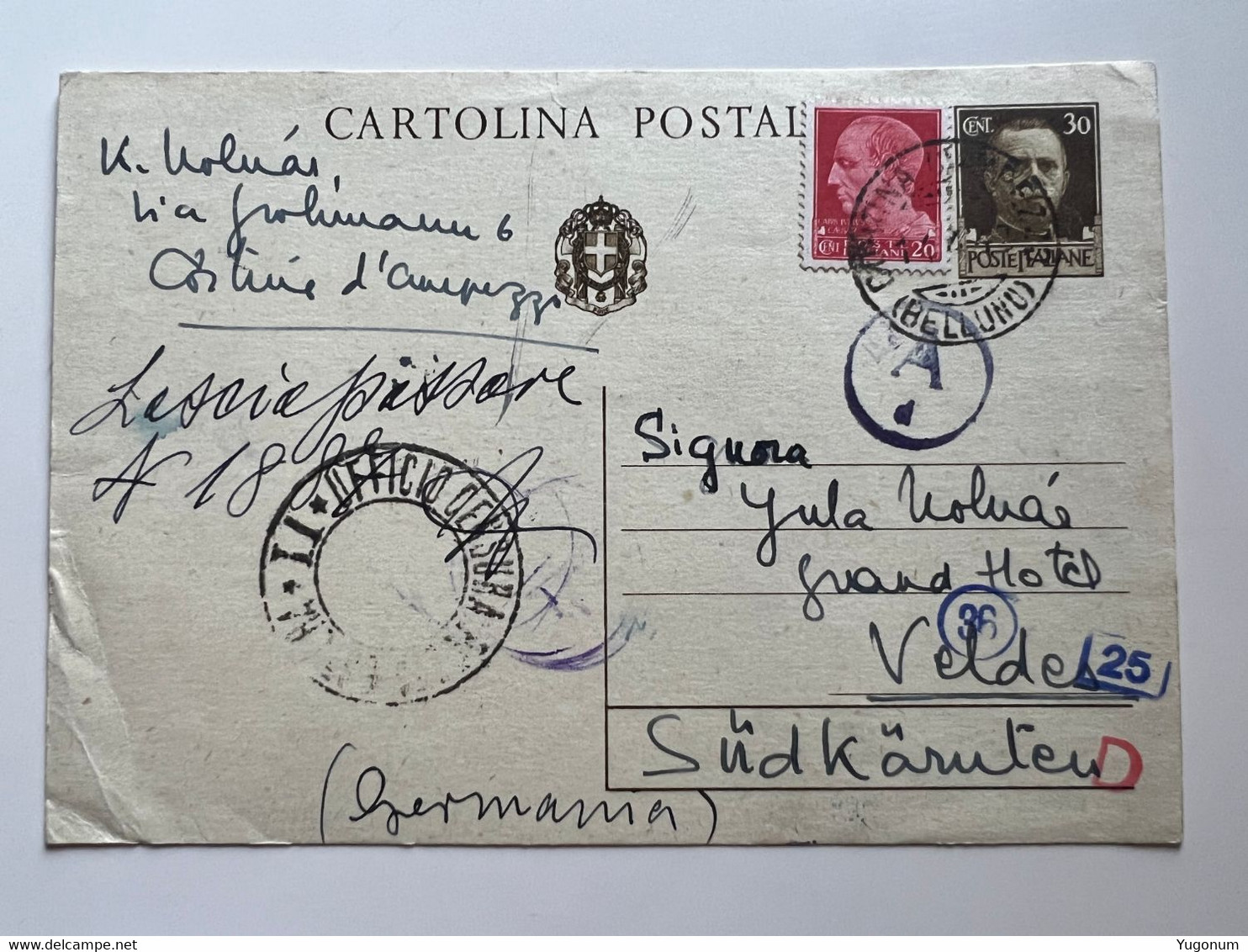 Slovenia Lubiana 1940's Stationary Sent To Veldes (Bled) , Censorship Stamps , Written In Slovene (No 1834) - Ljubljana