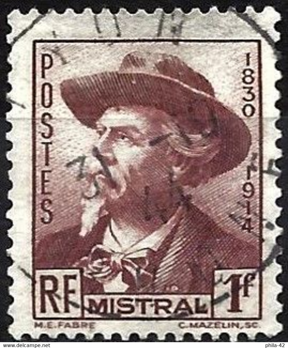 France 1941 - Mi 506 - YT 495 ( Frédéric Mistral, Poet, Nobel Prize ) - Ecrivains