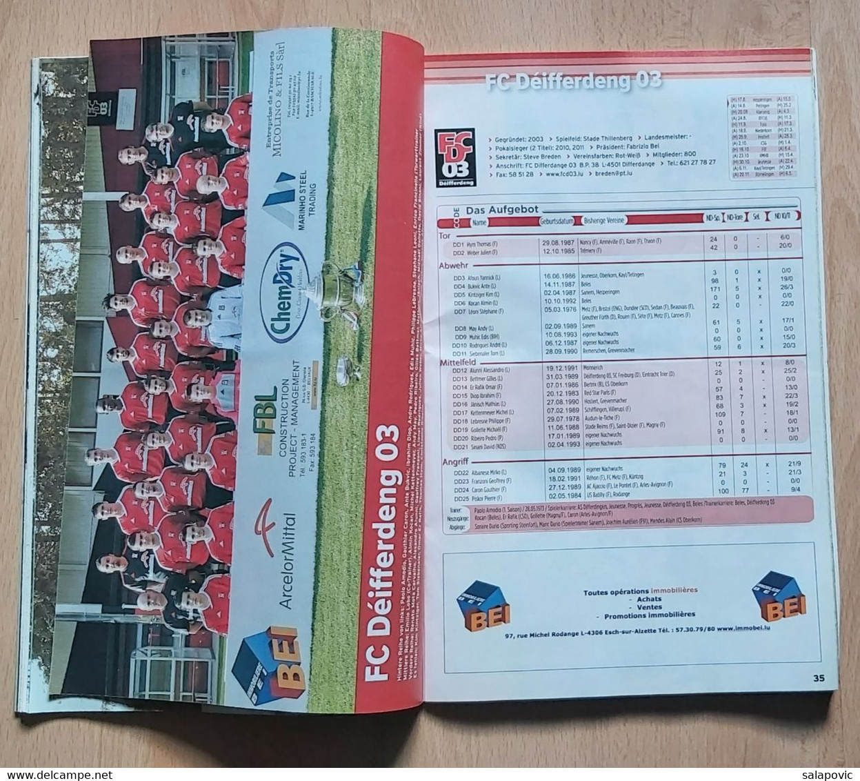 Luxembourg Tageblatt Ustouss de Fussballmagazin Saison 2011/2013 BGL Ligue und Ehrenpromotion football