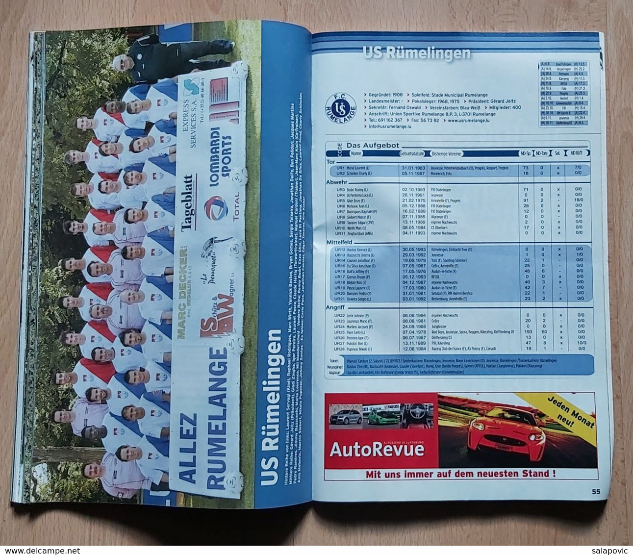 Luxembourg Tageblatt Ustouss de Fussballmagazin Saison 2011/2013 BGL Ligue und Ehrenpromotion football