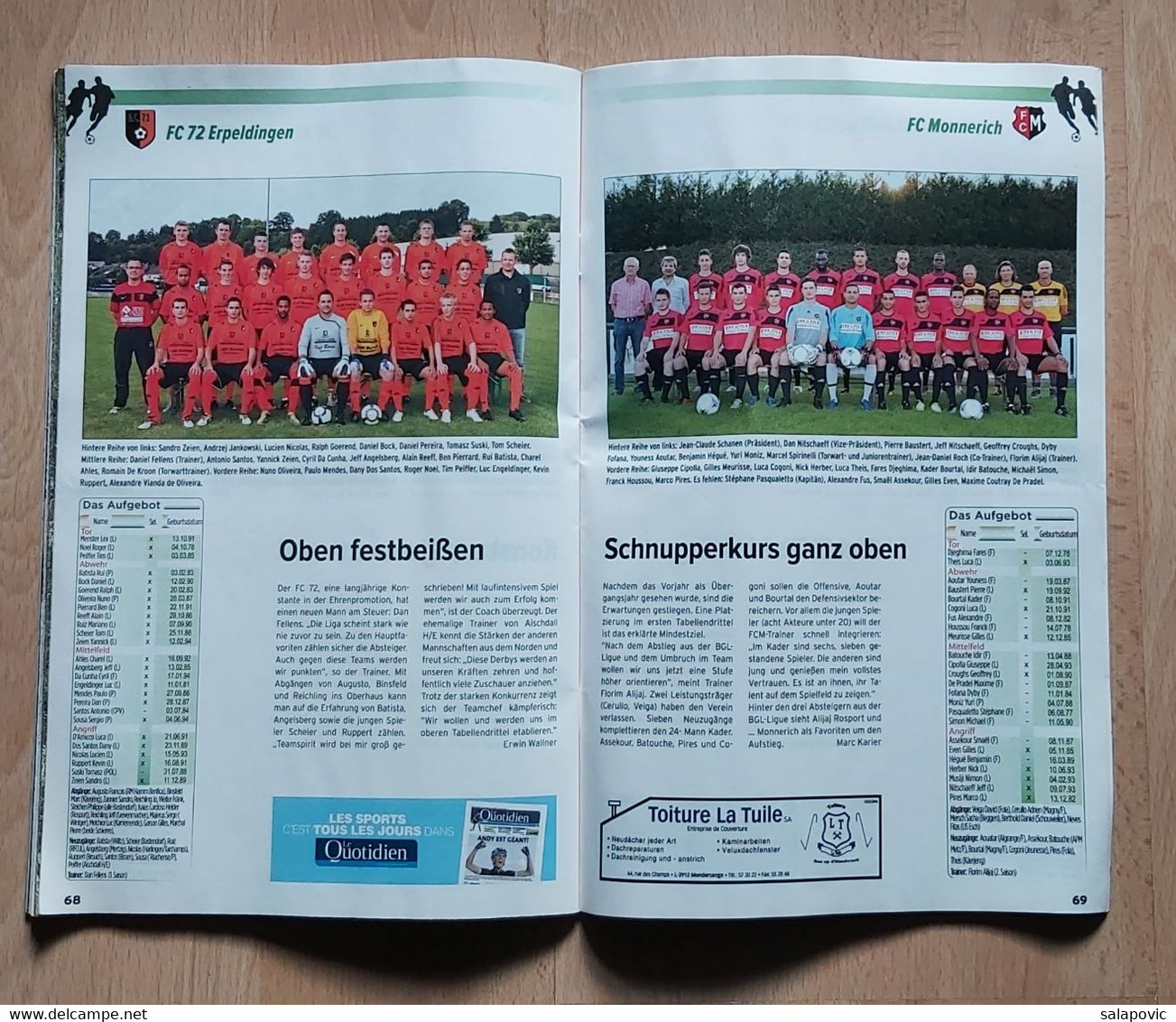 Luxembourg Tageblatt Ustouss de Fussballmagazin Saison 2011/2013 BGL Ligue und Ehrenpromotion football