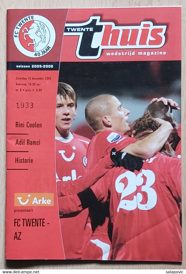 Twente Thuis Wedstrijd Magazine 2005 - 2006 Football Match Program FC Twente - AZ - Boeken