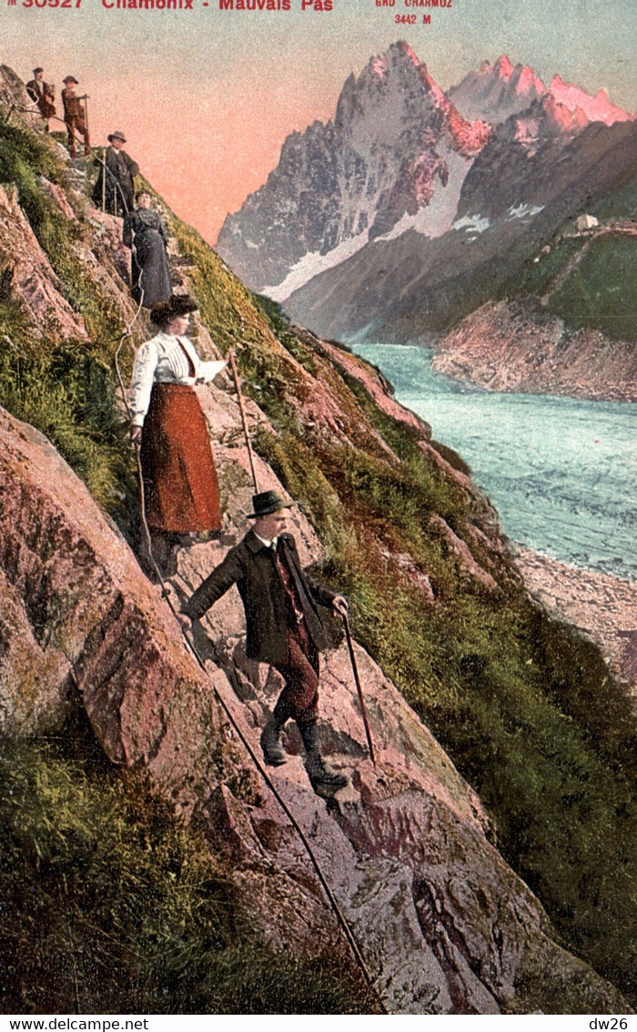 Alpinisme Près De Chamonix - Le Mauvais Pas, Le Charmoz - Edition Photoglob - Carte Colorisée N° 30527 Non Circulée - Alpinismus, Bergsteigen