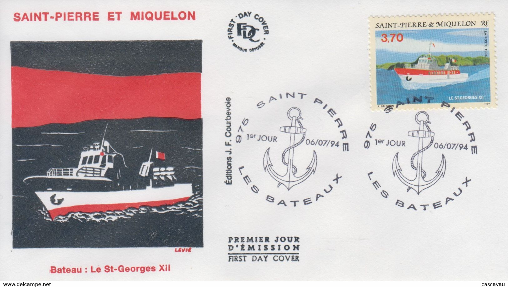 Enveloppe  FDC  1er  Jour   SAINT  PIERRE  Et  MIQUELON    Vieux   Bateaux    1994 - FDC