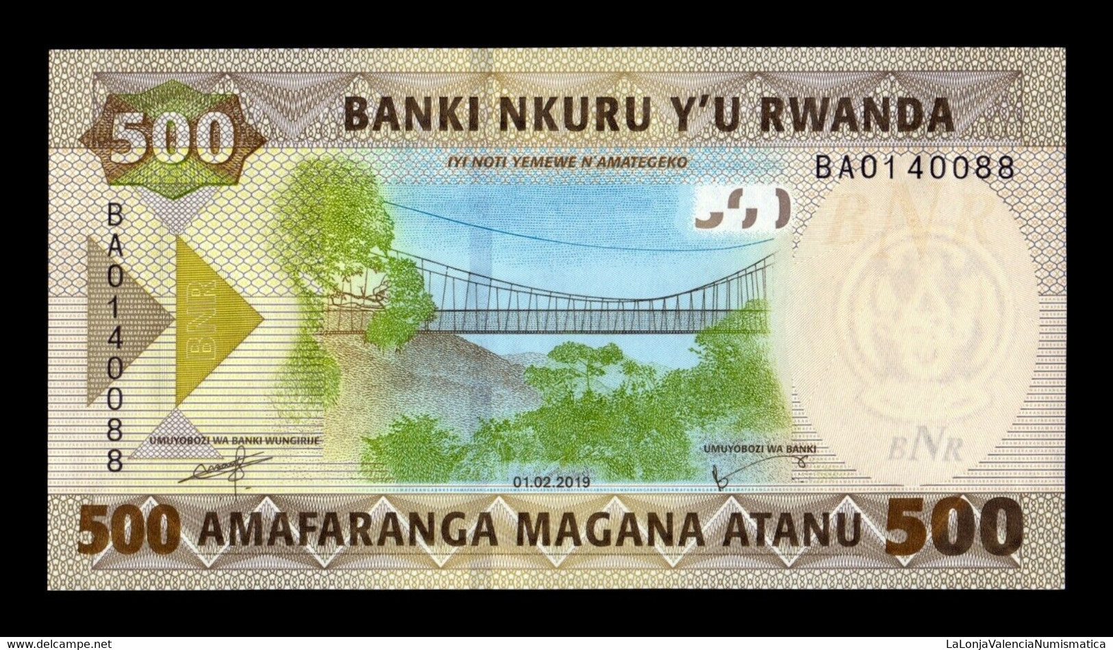 Ruanda Rwanda 500 Francs 2019 Pick 42 SC UNC - Rwanda