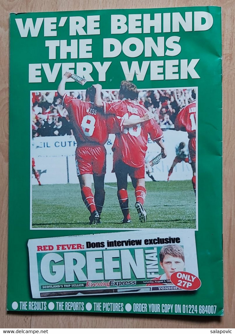 Aberdeen vs Celtic 16.8. 1998 Scotland football match program
