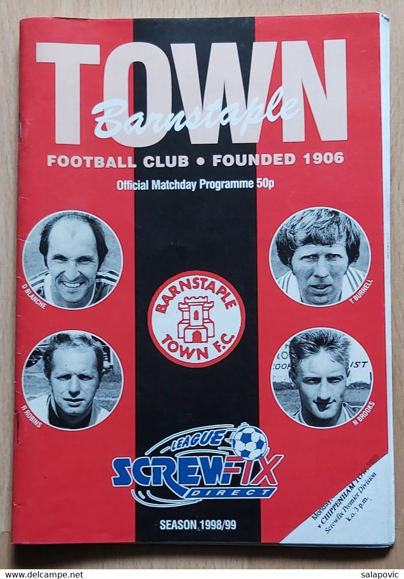 Barnstaple Town Vs Chippenham Town 3. May 1999 England Football Match Program - Books