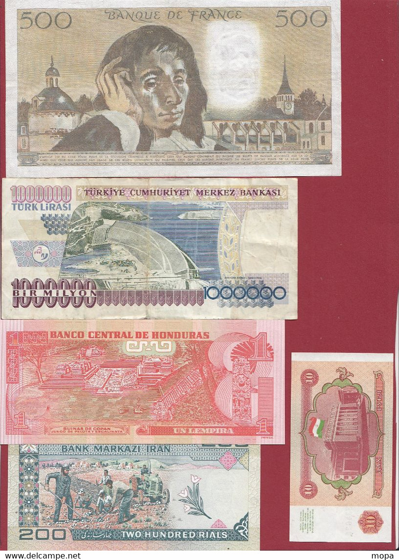 Pays Du Monde 15 Billets -9 En UNC Et 6 Dans L 'état (France 500 Francs "Pascal" Du 02/06/1983.F-ALPH .X.190 -(05) - Kiloware - Banknoten