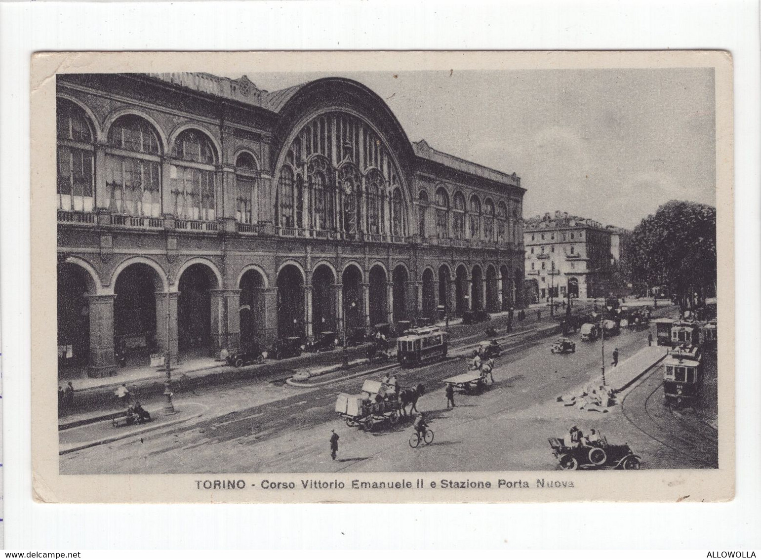 18710 " TORINO-CORSO VITTORIO EMANUELE II E STAZIONE PORTA  NUOVA " ANIMATA-TRAMWAY-VERA FOTO-CART. POST. SPED.1931 - Stazione Porta Nuova