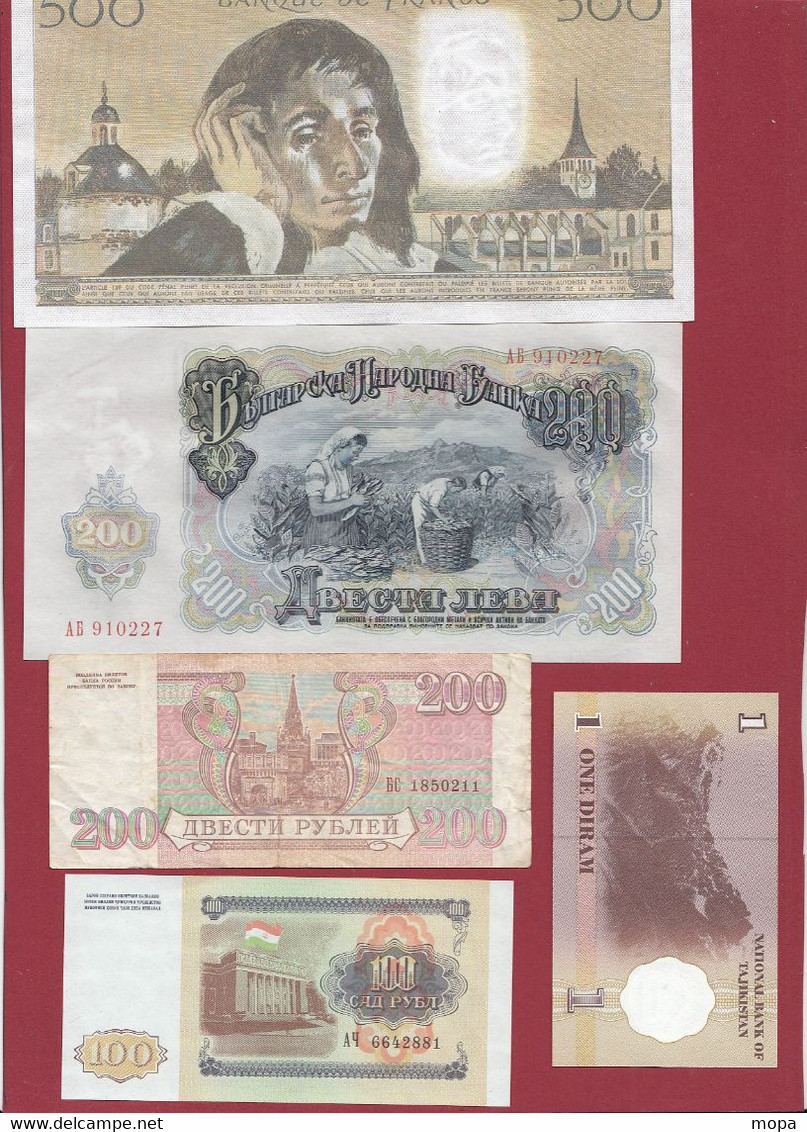 Pays Du Monde 15 Billets -9 En UNC Et 6 Dans L 'état (France 500 Francs "Pascal" Du 05/01/1984.H-ALPH .E.202 -(07) - Kilowaar - Bankbiljetten