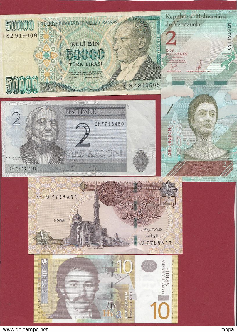 Pays Du Monde 15 Billets -9 En UNC Et 6 Dans L 'état (France 500 Francs "Pascal" Du 05/01/1984.H-ALPH .E.202 -(07) - Lots & Kiloware - Banknotes
