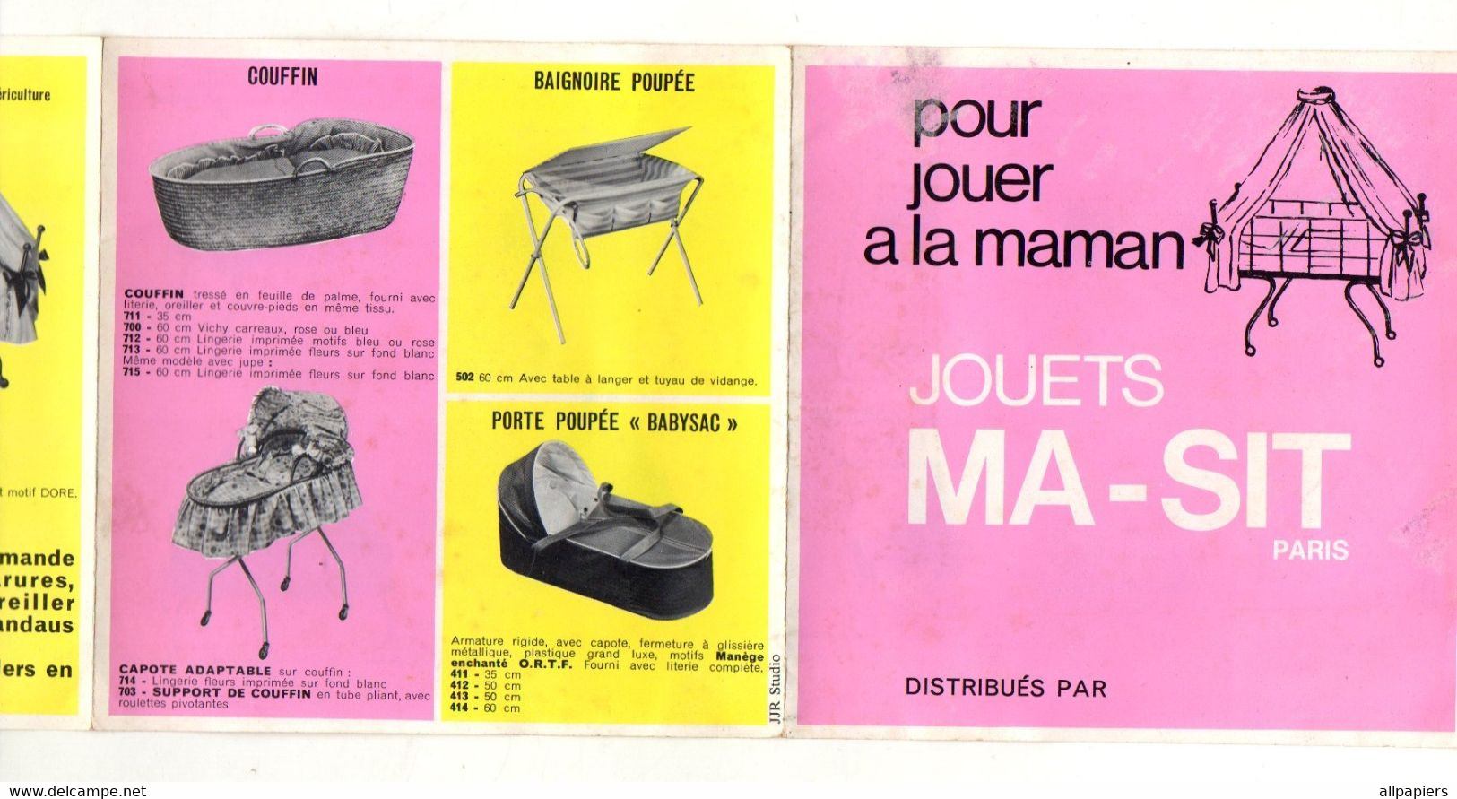 Dépliant Publicitaire Pour Jouer à La Maman Jouets MA-SIT Paris - Format : 14x14 Cm Soit 6 Pages - Otros & Sin Clasificación