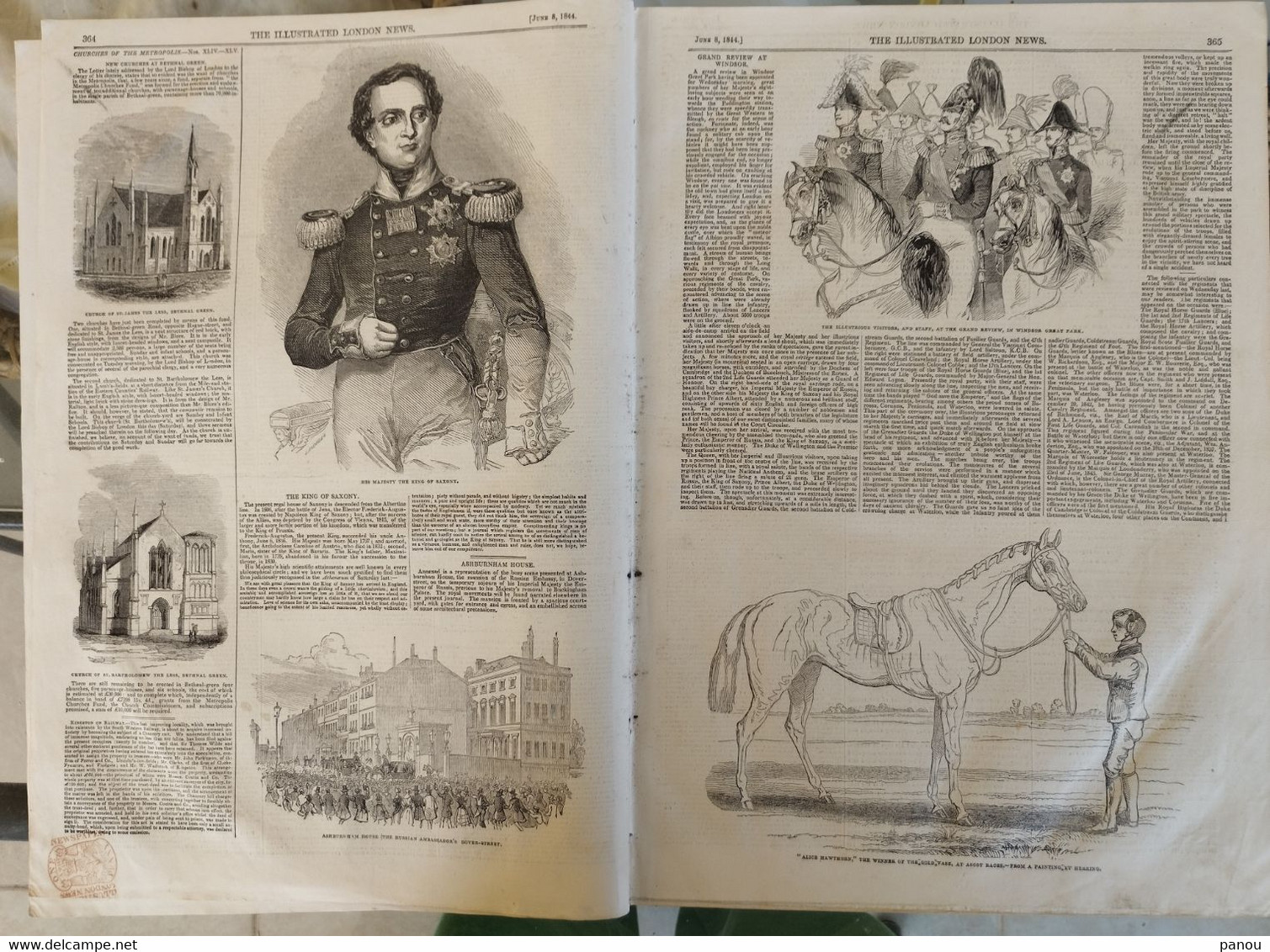 THE ILLUSTRATED LONDON NEWS 110, JUNE 8, 1844. RUSSIA. SAXONY SACHSEN. ​​​​​​​ASCOT RACES. LAFITTE PARIS. GRAVESEND - Andere & Zonder Classificatie