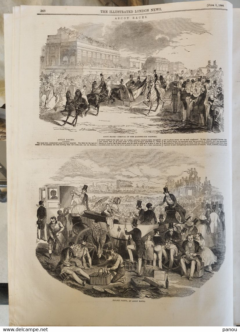 THE ILLUSTRATED LONDON NEWS 110, JUNE 8, 1844. RUSSIA. SAXONY SACHSEN. ​​​​​​​ASCOT RACES. LAFITTE PARIS. GRAVESEND - Autres & Non Classés