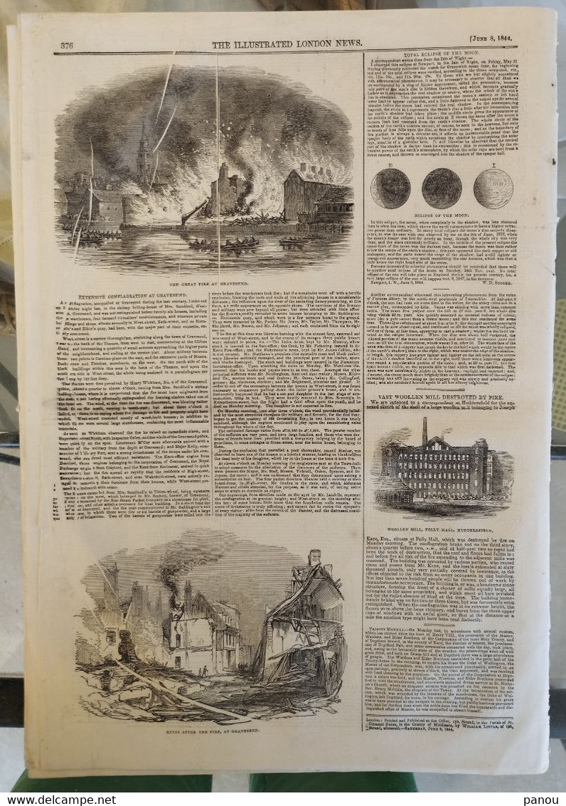 THE ILLUSTRATED LONDON NEWS 110, JUNE 8, 1844. RUSSIA. SAXONY SACHSEN. ​​​​​​​ASCOT RACES. LAFITTE PARIS. GRAVESEND - Autres & Non Classés