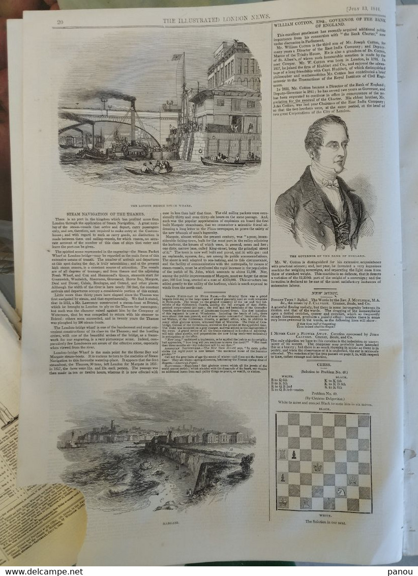 THE ILLUSTRATED LONDON NEWS 115, JULY 13, 1844. EMPEROR OF MOROCCO MAROC. THAMES - Other & Unclassified