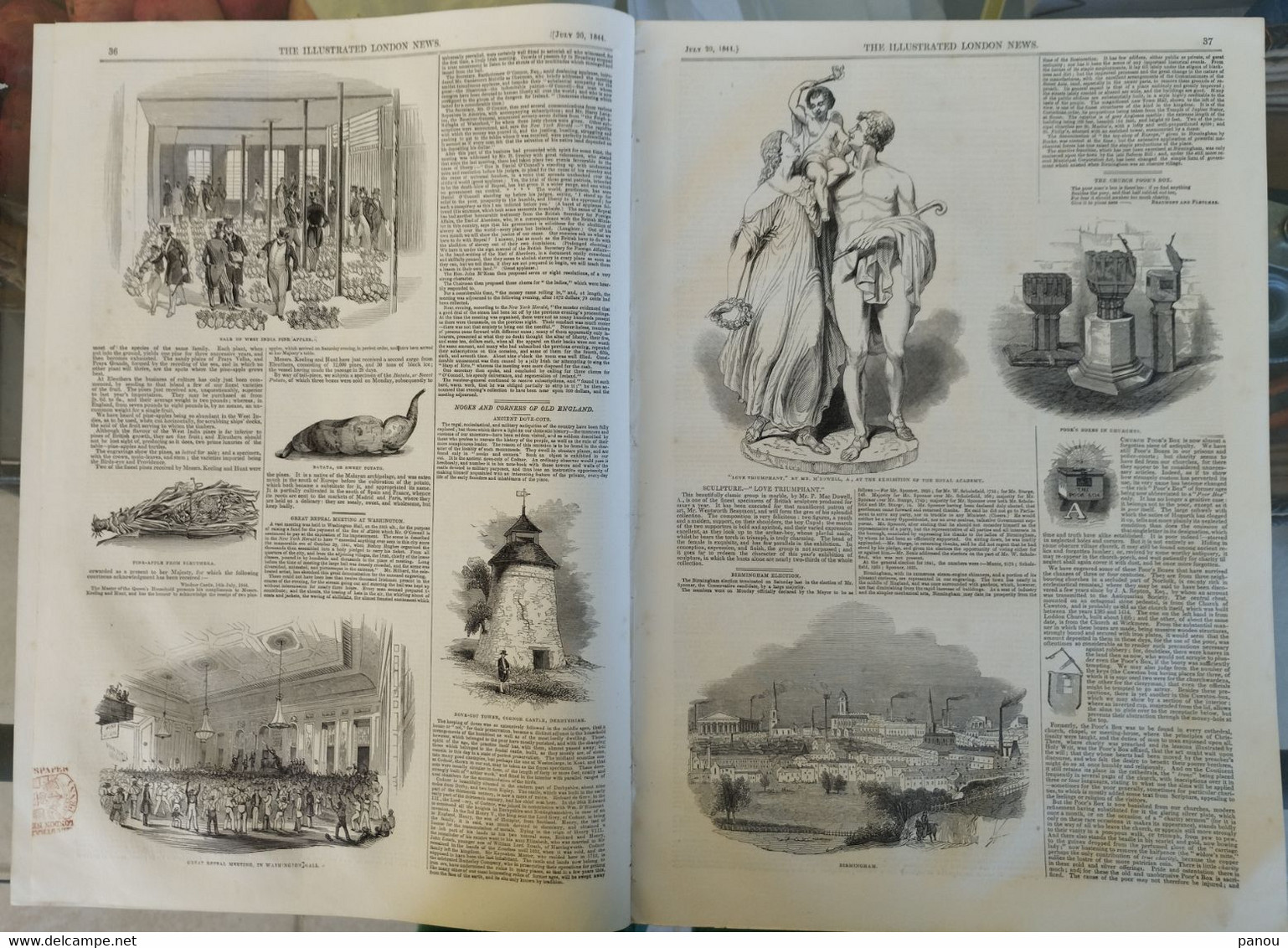 THE ILLUSTRATED LONDON NEWS 116, JULY 20, 1844. THAMES BIRMINGHAM SOUTHAMPTON - Andere & Zonder Classificatie