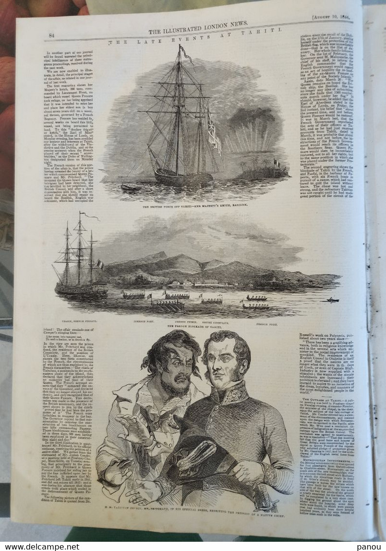 THE ILLUSTRATED LONDON NEWS 119, AUGUST 10, 1844. THE BRIGS OF AYR. TAHITI - Altri & Non Classificati
