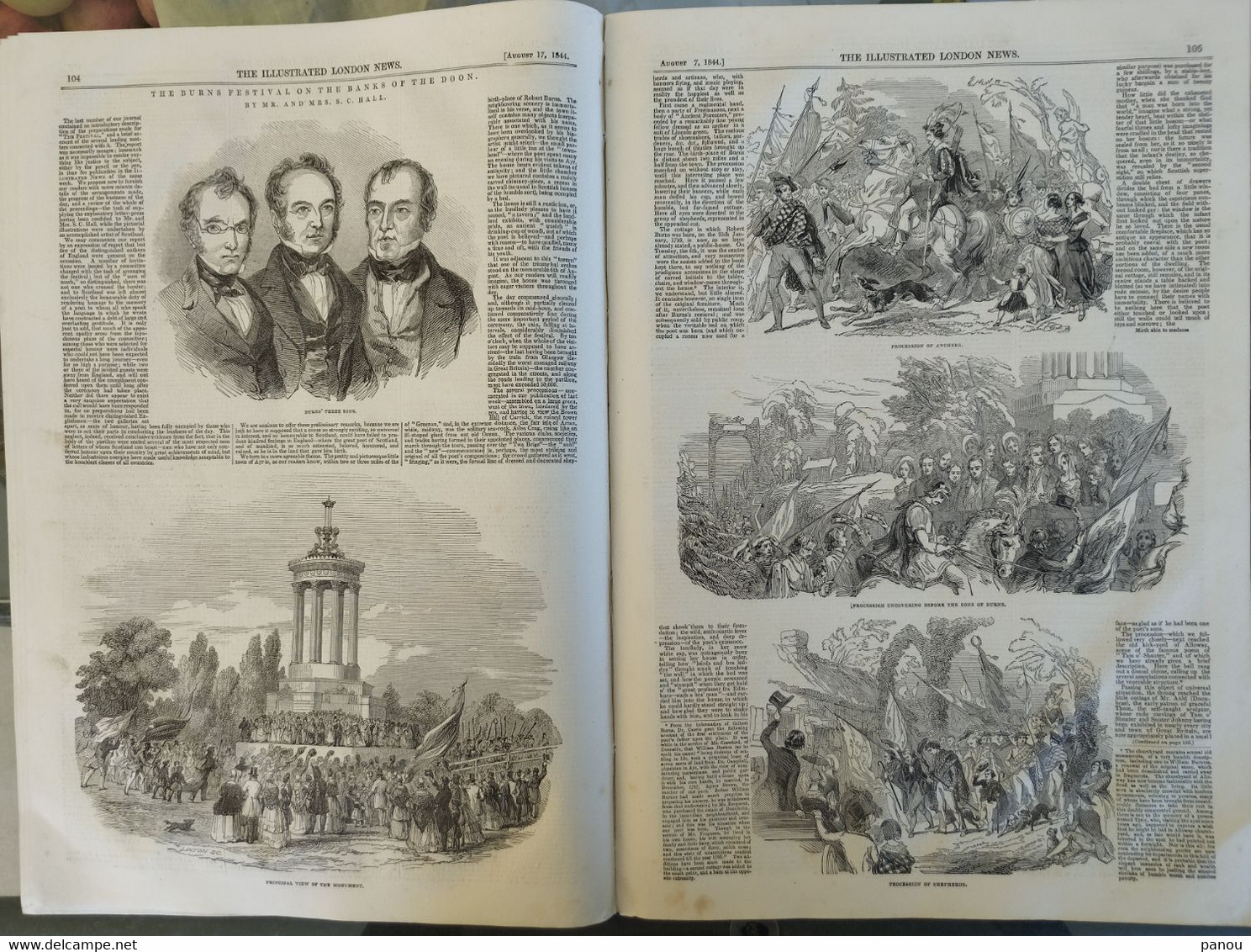 THE ILLUSTRATED LONDON NEWS 120. AUGUST 17, 1844. EGYPT. MOROCCO MAROC TANGIER. BURNS FESTIVAL DOON. WOLVERHAM RACES - Andere & Zonder Classificatie