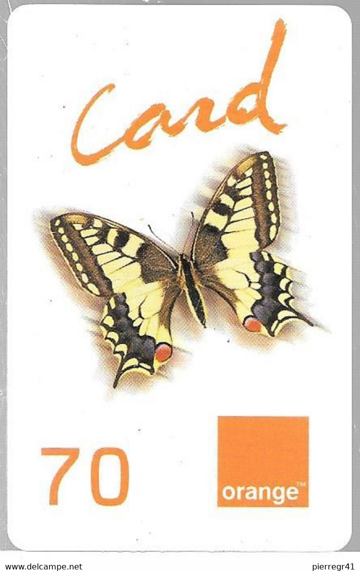 CARTE -GSM-FRANCE CARAIBES-ORANGE-70-Date 30/04/02-POISSON-Plastic Fin Glacé-Gratté-TBE - Papillons
