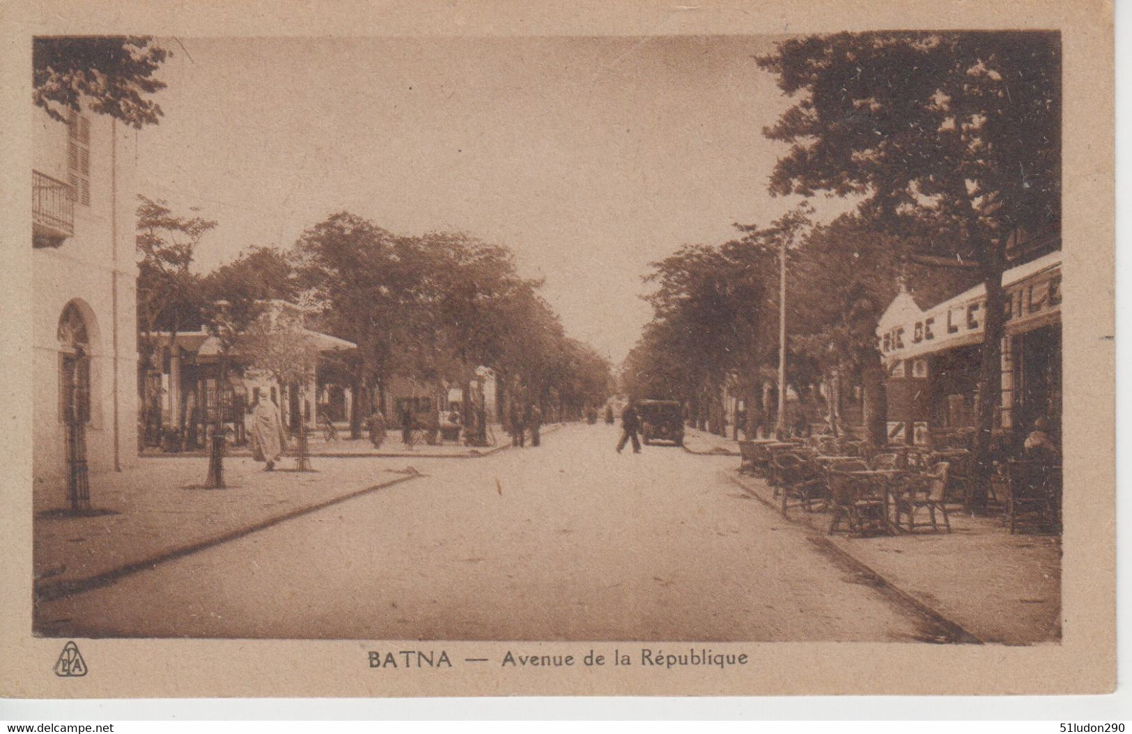CPA Algérie - Batna - Avenue De La République (avec Animation) - Batna