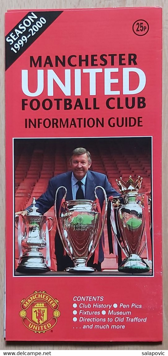 Manchester United FC Team 1999/2000 England Information Guide Fussball Futebol Soccer Calcio Fútbol Football SL-1 - Autres & Non Classés